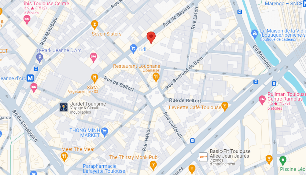 le plan de l'adresse du cabinet à Toulouse